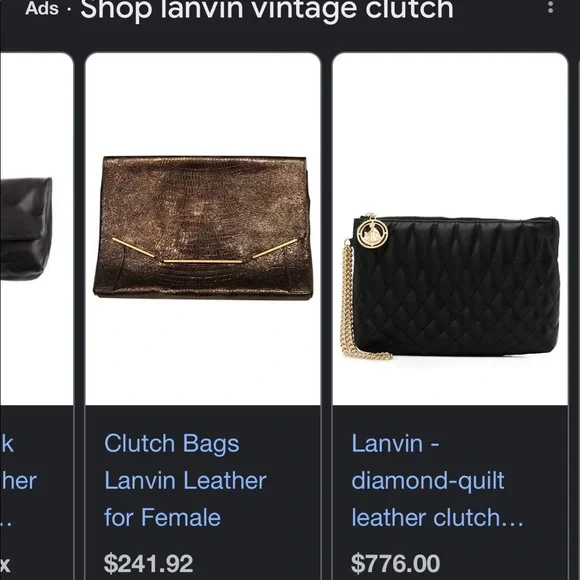 LANVIN Stamped Vintage Clutch Canvas Purse 👛 - Picture 13 of 14